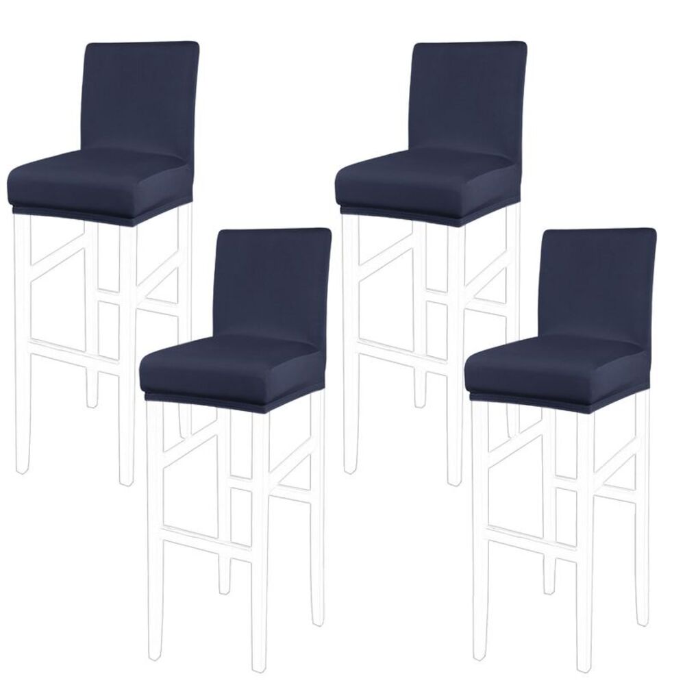 Stretch Bar Stool Covers Pub Counter Height Side Chair Dark Blue 4pcs